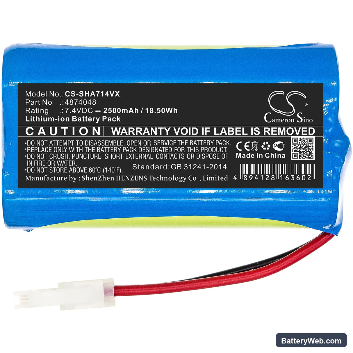 Severin Chill AH7914 Replacement Battery, 7.4V, 2500mAh, Li-ion 3
