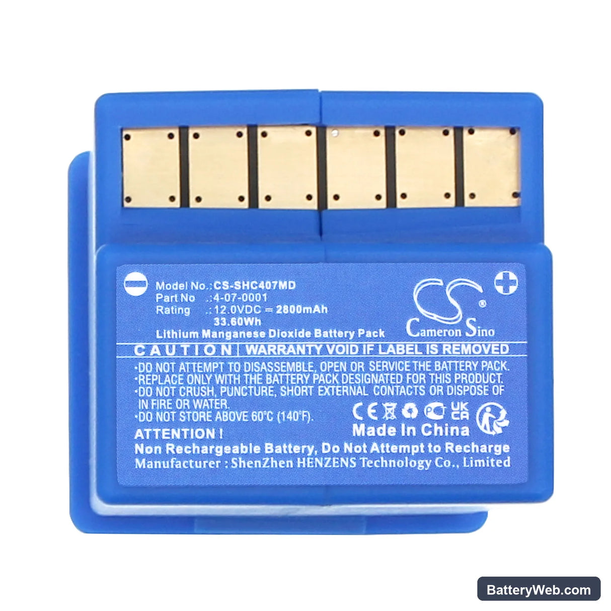 Schiller Fred Easy Replacement Battery, 12V, 2800mAh, Li-MnO2 5