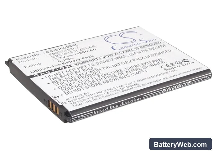 Samsung Code SCH-i200 Replacement Battery, 3.7V, 1400mAh, Li-ion 1