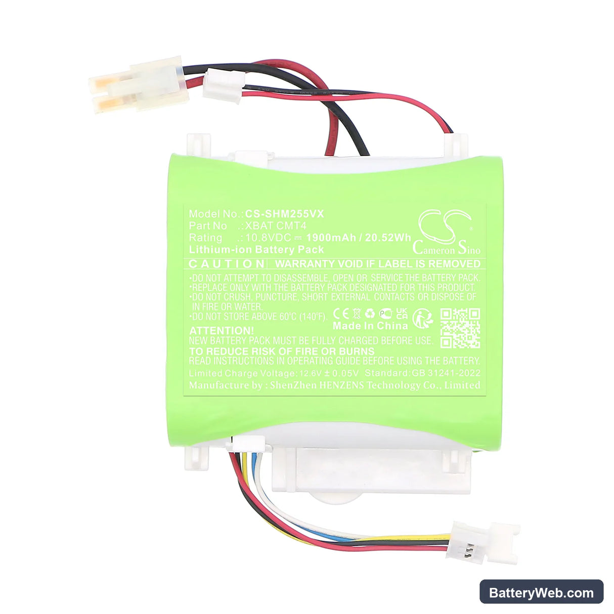 Shark VM252 VM252C QM250 Replacement Battery, 10.8V, 1900mAh, Li-ion 4