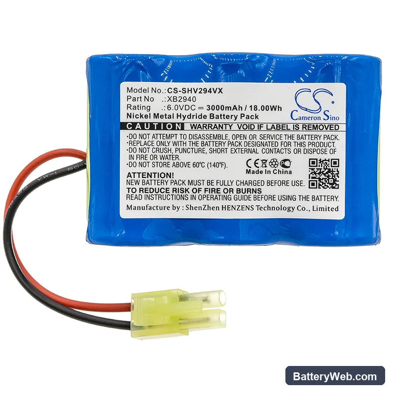 Shark V2940C Replacement Battery, 6V, 3000mAh, Ni-MH 3