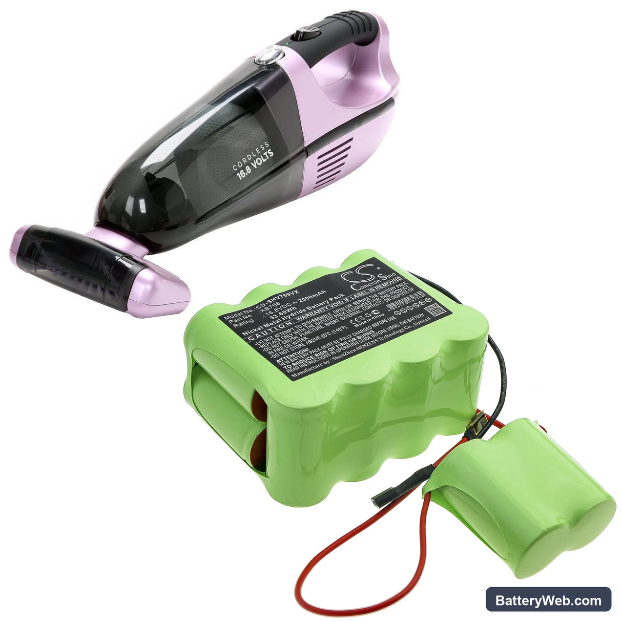 Shark SV769TD Replacement Battery, 16.8V, 2000mAh, Ni-MH 6