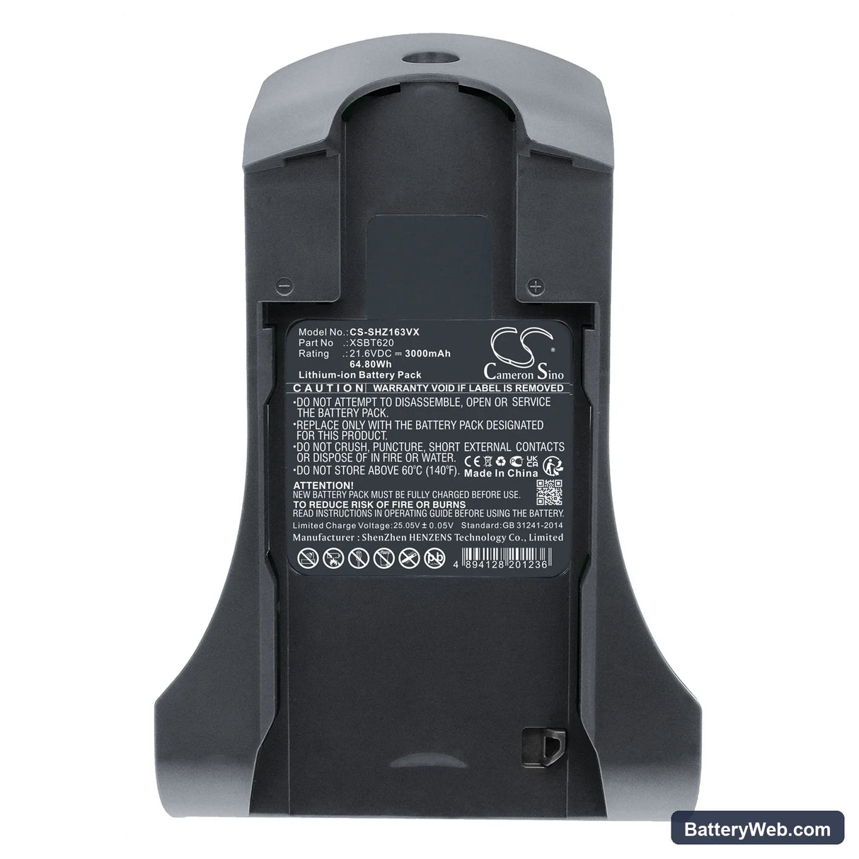 Shark IZ162H Replacement Battery, 21.6V, 3000mAh, Li-ion 5
