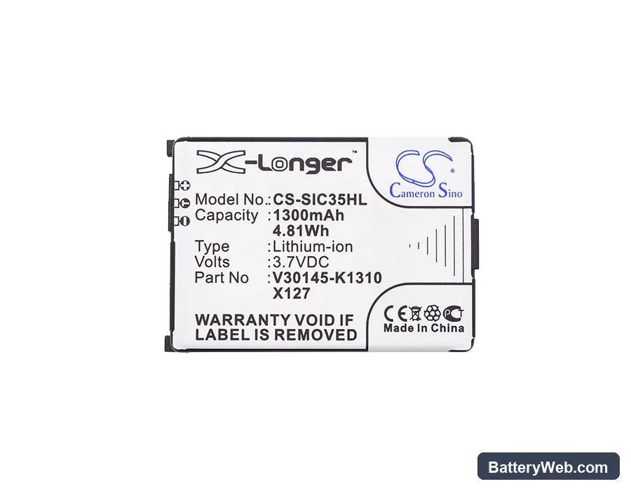 Siemens C35 Replacement Battery, 3.7V, 1300mAh, Li-ion 5