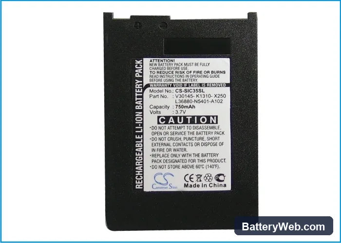 Siemens C35 Replacement Battery, 3.7V, 750mAh, Li-ion 5