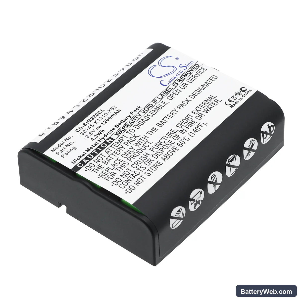 Universum SL7 Replacement Battery, 3.6V, 1200mAh, Ni-MH 1