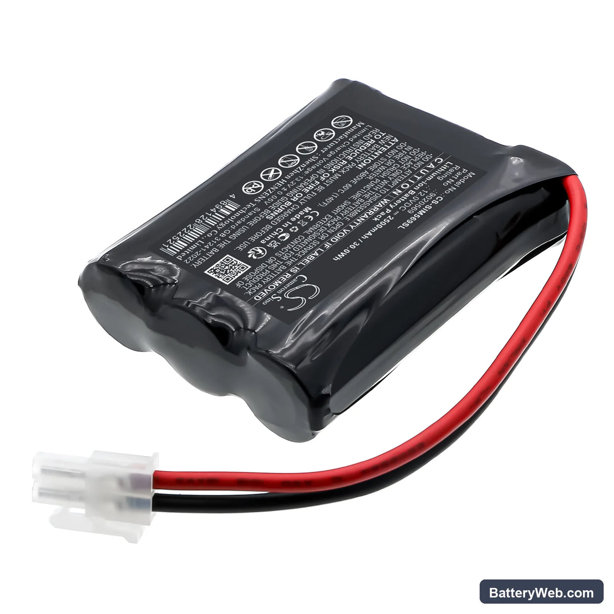 Simu 2447-3092 Replacement Battery, 12V, 2500mAh, Li-ion 2
