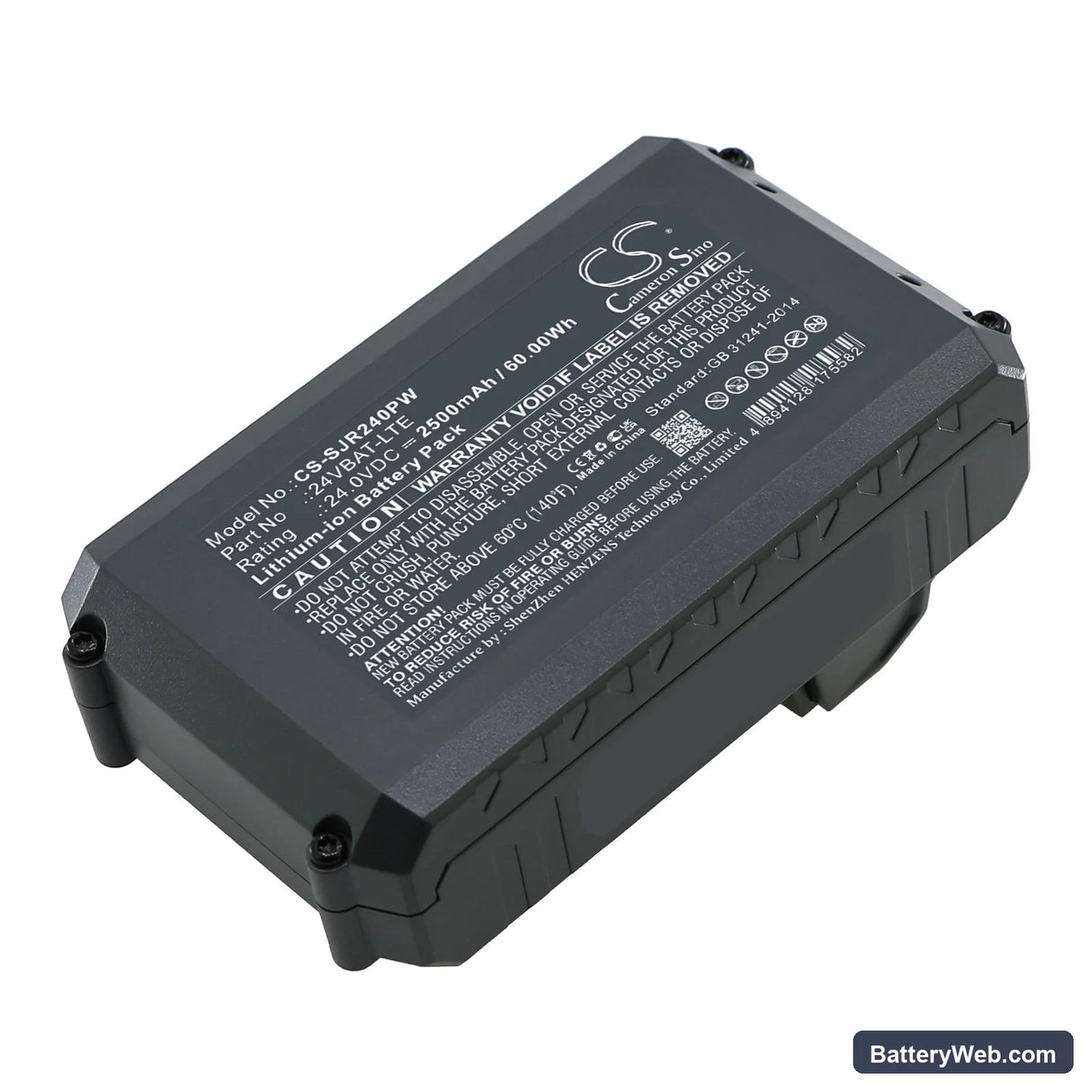 Snow Joe WA24C-LTE Replacement Battery, 24V, 2500mAh, Li-ion 3