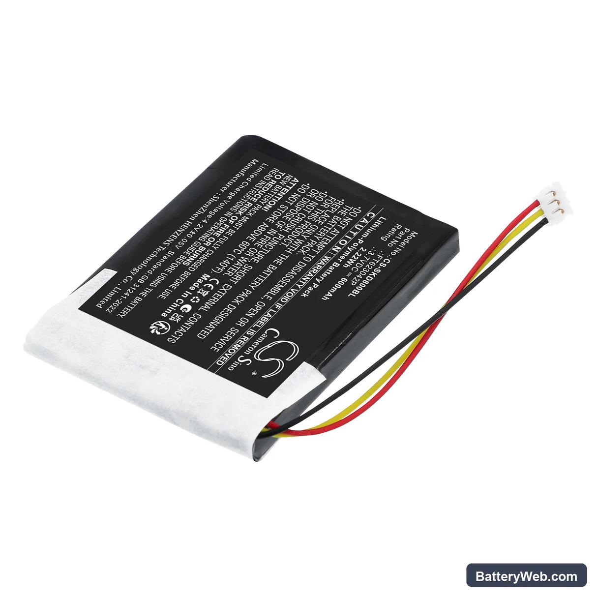 Socket Mobile S860 Replacement Battery, 3.7V, 600mAh, Li-Polymer 2
