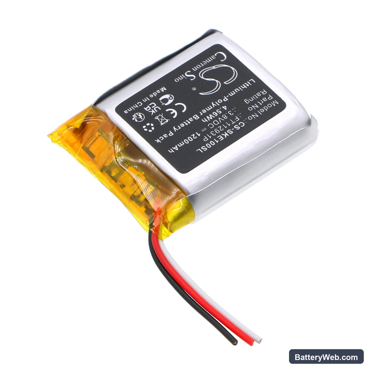 Skullcandy Crusher Evo Replacement Battery, 3.8V, 1200mAh, Li-Polymer 2