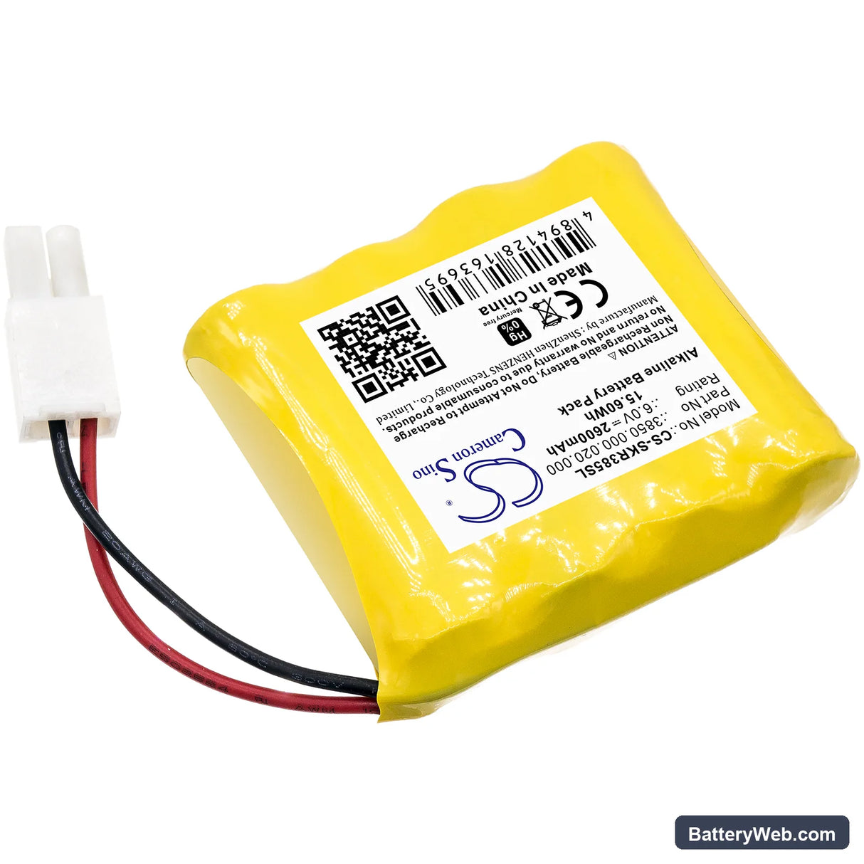 SAFE-O-KIEFER 3850.000.020.000 Replacement Battery, 6V, 2600mAh, Alkaline 2
