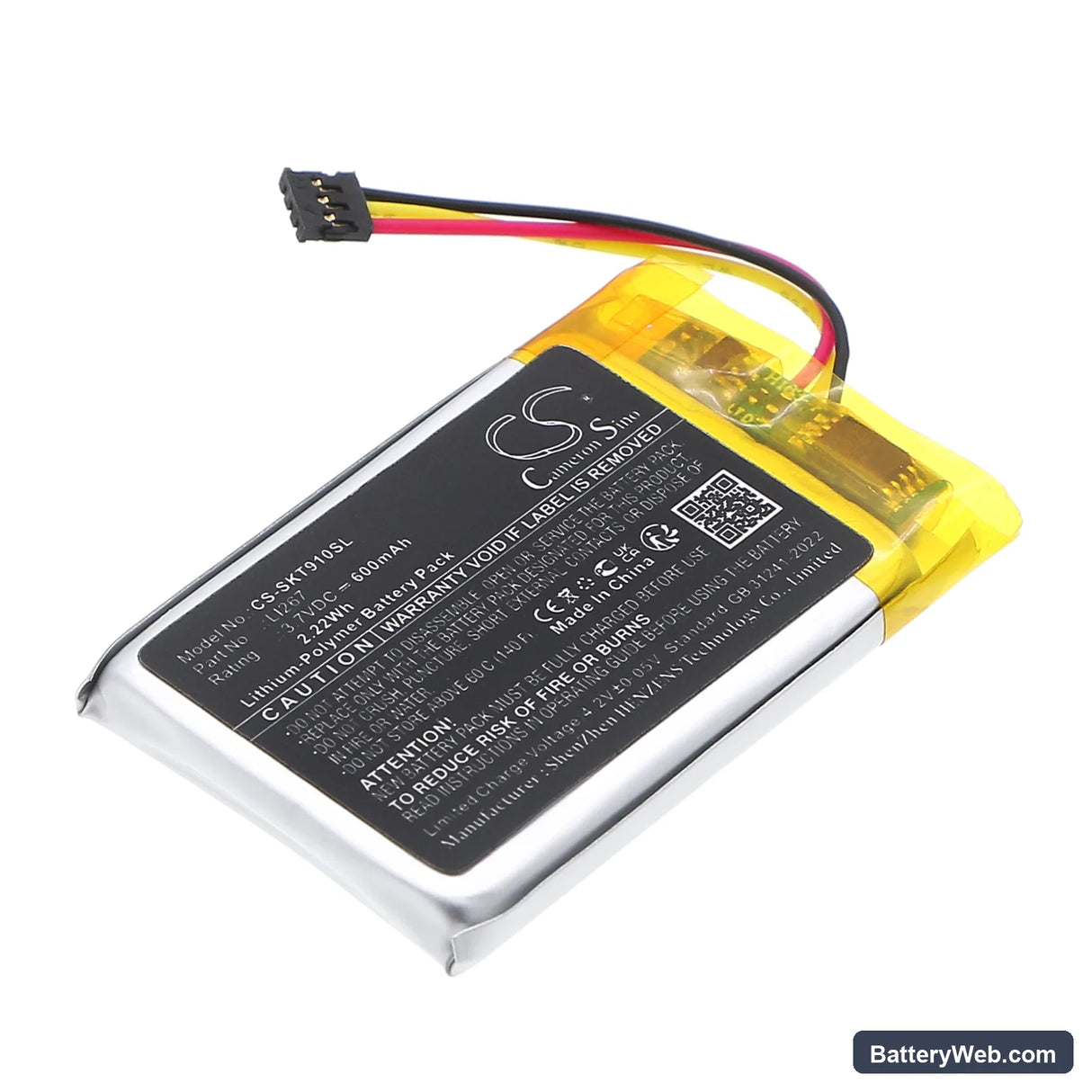 shokz Openfit T910 Charging Case Replacement Battery, 3.7V, 600mAh, Li-Polymer 1