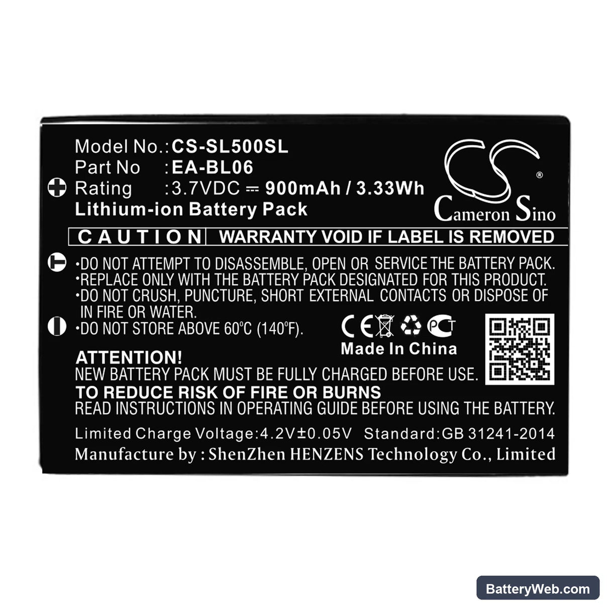 Sharp Zaurus SL-5000 Replacement Battery, 3.7V, 900mAh, Li-ion 3