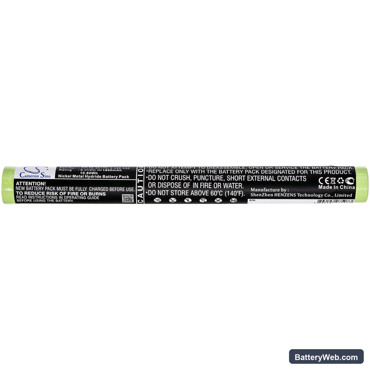 Streamlight Ultrastinger Replacement Battery, 6V, 1800mAh, Ni-MH 3