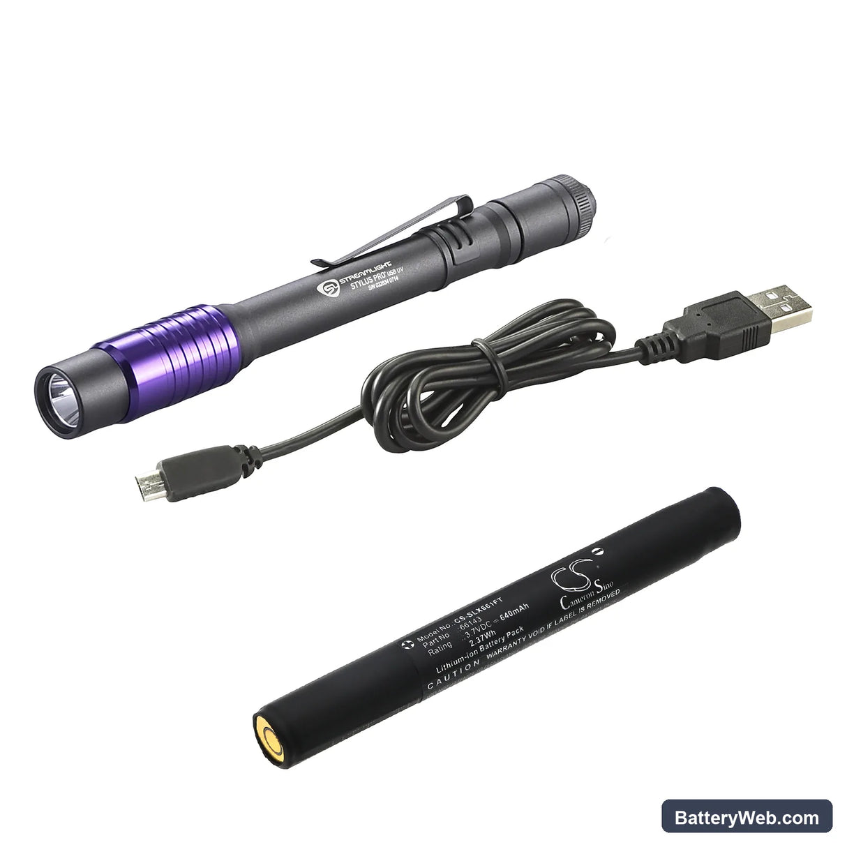 Streamlight Stylus Pro COB Replacement Battery, 3.7V, 640mAh, Li-ion 4