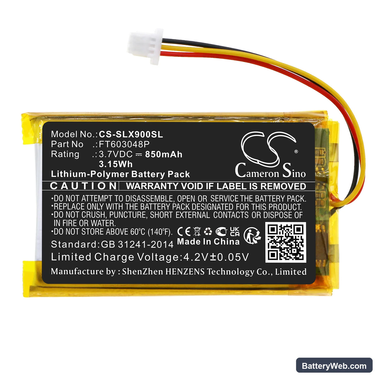 SteelSeries Arctis PDP LVL50 Replacement Battery, 3.7V, 850mAh, Li-Polymer 3