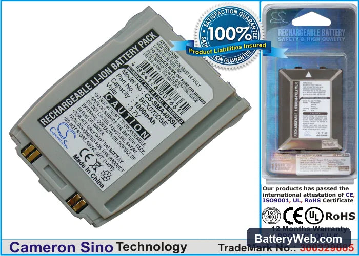 Samsung SPH-A400 Replacement Battery, 3.7V, 1000mAh, Li-ion 1