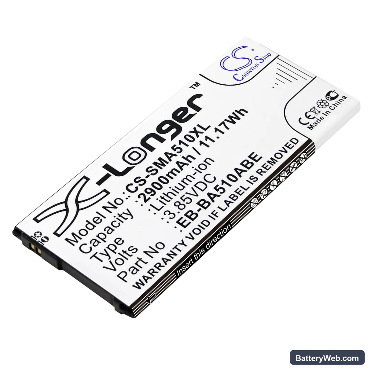 Samsung Galaxy A5 2016 Duos Replacement Battery, 3.85V, 2900mAh, Li-ion 1