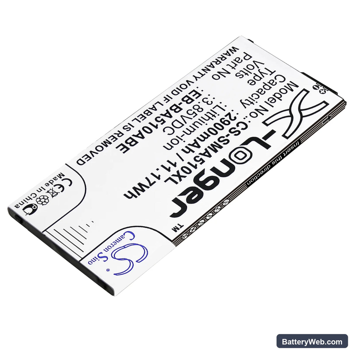 Samsung Galaxy A5 2016 Duos Replacement Battery, 3.85V, 2900mAh, Li-ion 2
