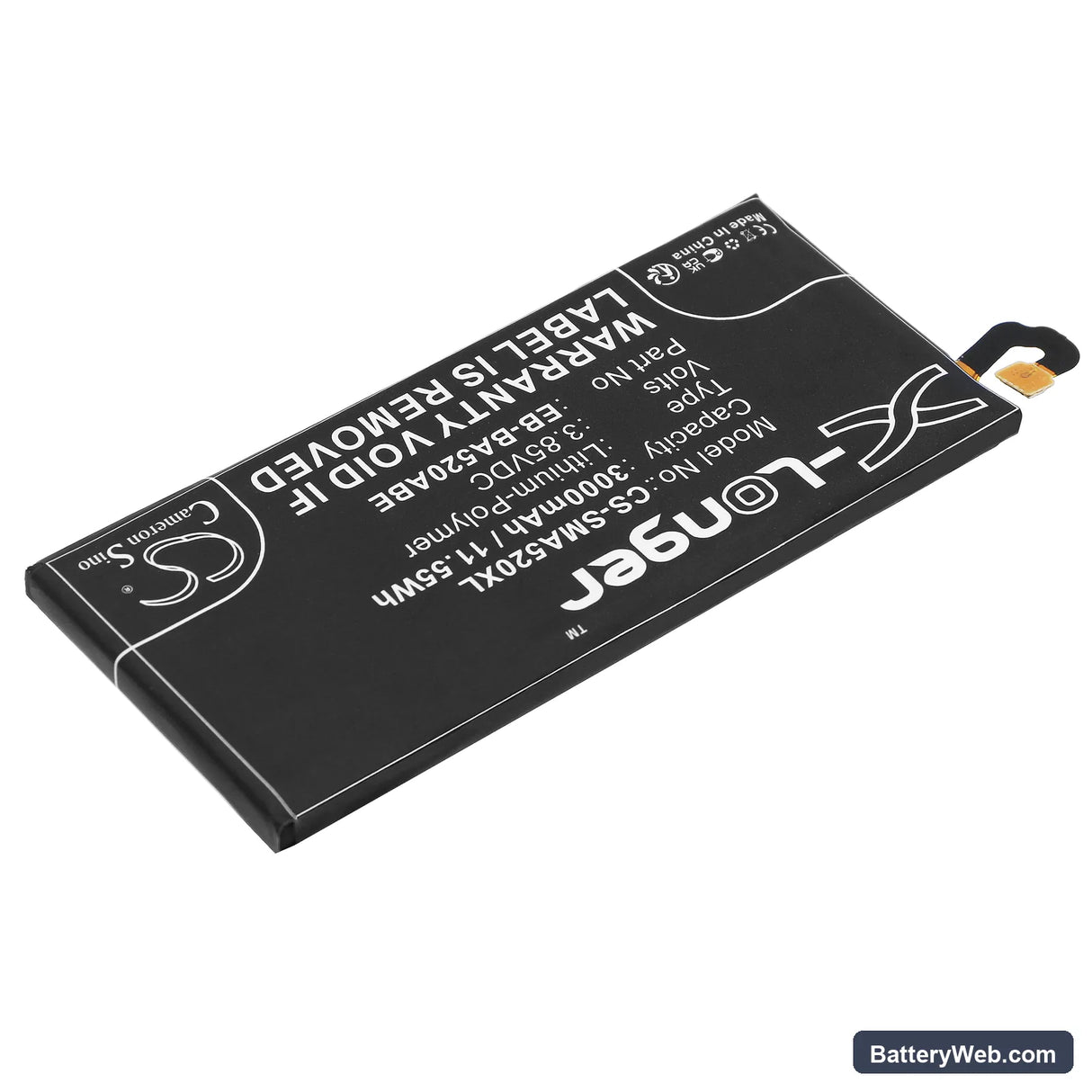 Samsung Galaxy A5 2017 Replacement Battery, 3.85V, 3000mAh, Li-Polymer 2