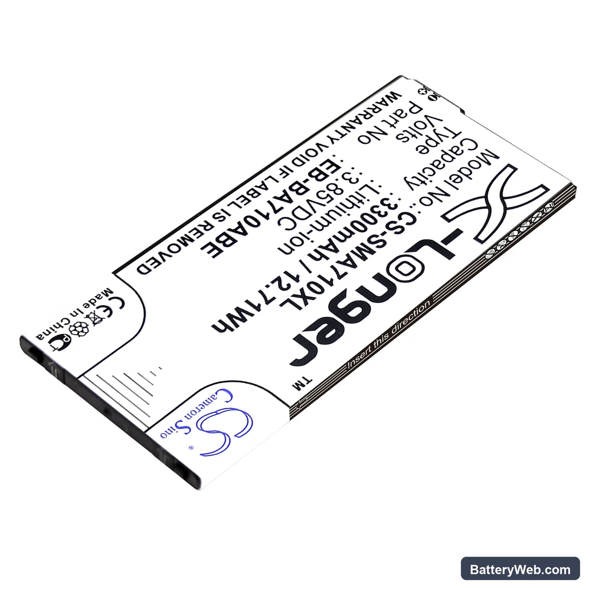 Samsung Galaxy A7 2016 Duos Replacement Battery, 3.85V, 3300mAh, Li-ion 2