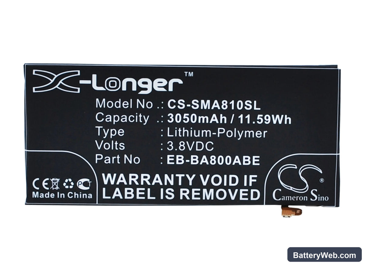 Samsung SM-A8000 Replacement Battery, 3.8V, 3050mAh, Li-Polymer 1