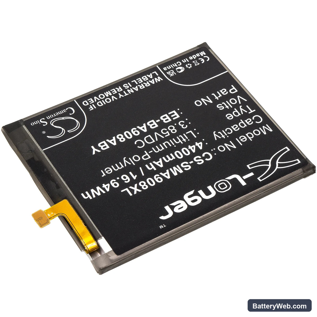 Samsung Galaxy A90 5G Replacement Battery, 3.85V, 4400mAh, Li-Polymer 2