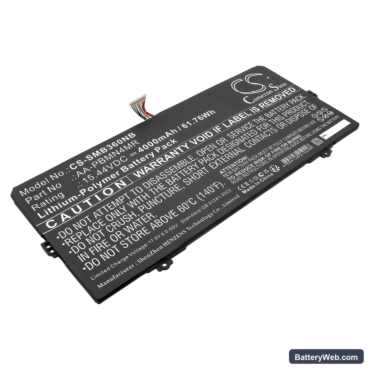 Samsung Galaxy Book2 Pro 13 Replacement Battery, 15.44V, 4000mAh, Li-Polymer 1