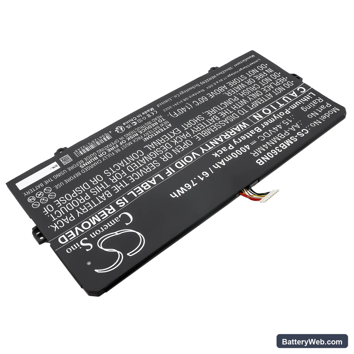 Samsung Galaxy Book2 Pro 13 Replacement Battery, 15.44V, 4000mAh, Li-Polymer 2