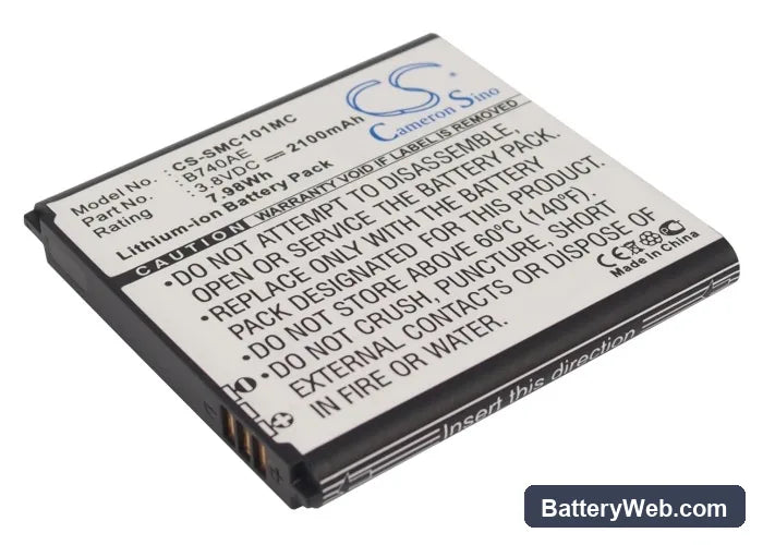 Samsung Galaxy S4 Zoom LTE Replacement Battery, 3.8V, 2100mAh, Li-ion 1