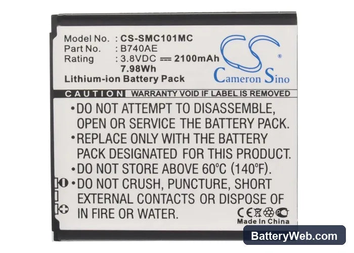 Samsung Galaxy S4 Zoom LTE Replacement Battery, 3.8V, 2100mAh, Li-ion 5