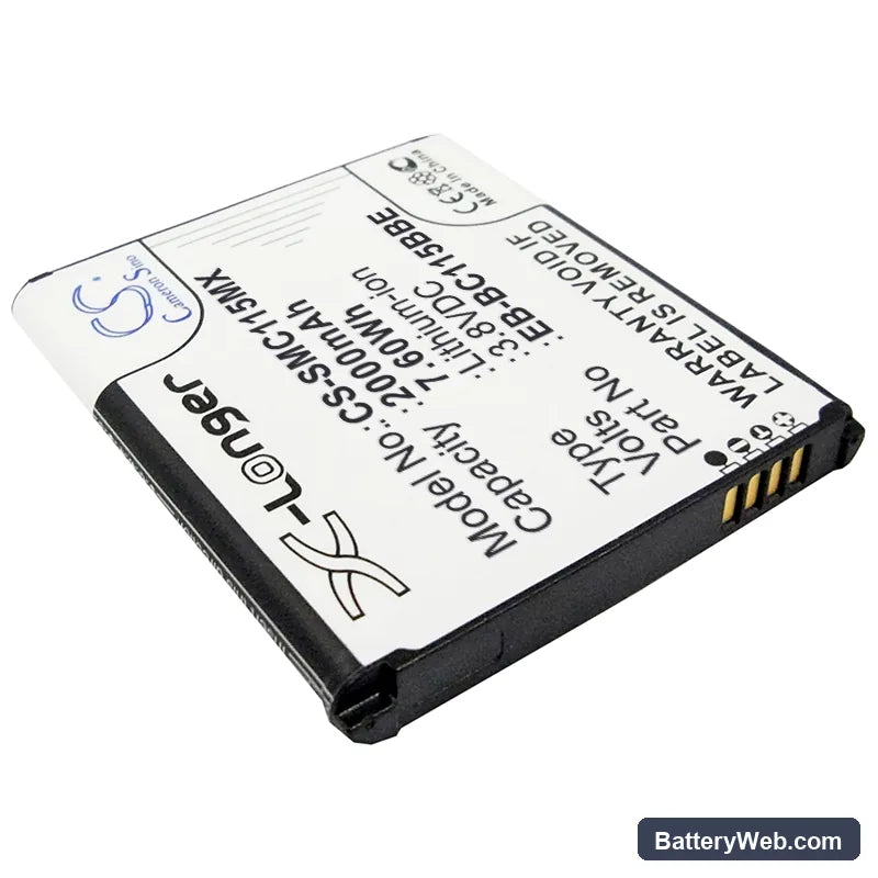 Samsung Galaxy S5 Zoom Replacement Battery, 3.8V, 2000mAh, Li-ion 2