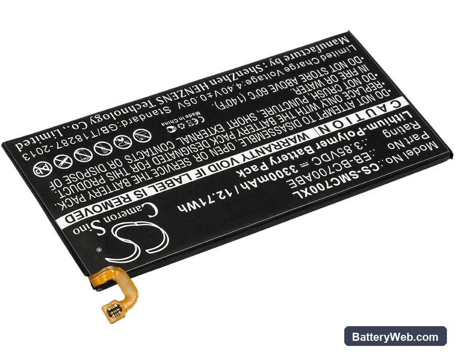 Samsung Galaxy C7 Replacement Battery, 3.85V, 3300mAh, Li-Polymer 2