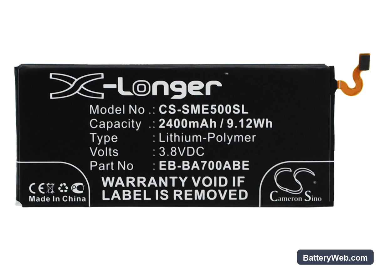 Samsung Galaxy E5 Replacement Battery, 3.8V, 2400mAh, Li-Polymer 1