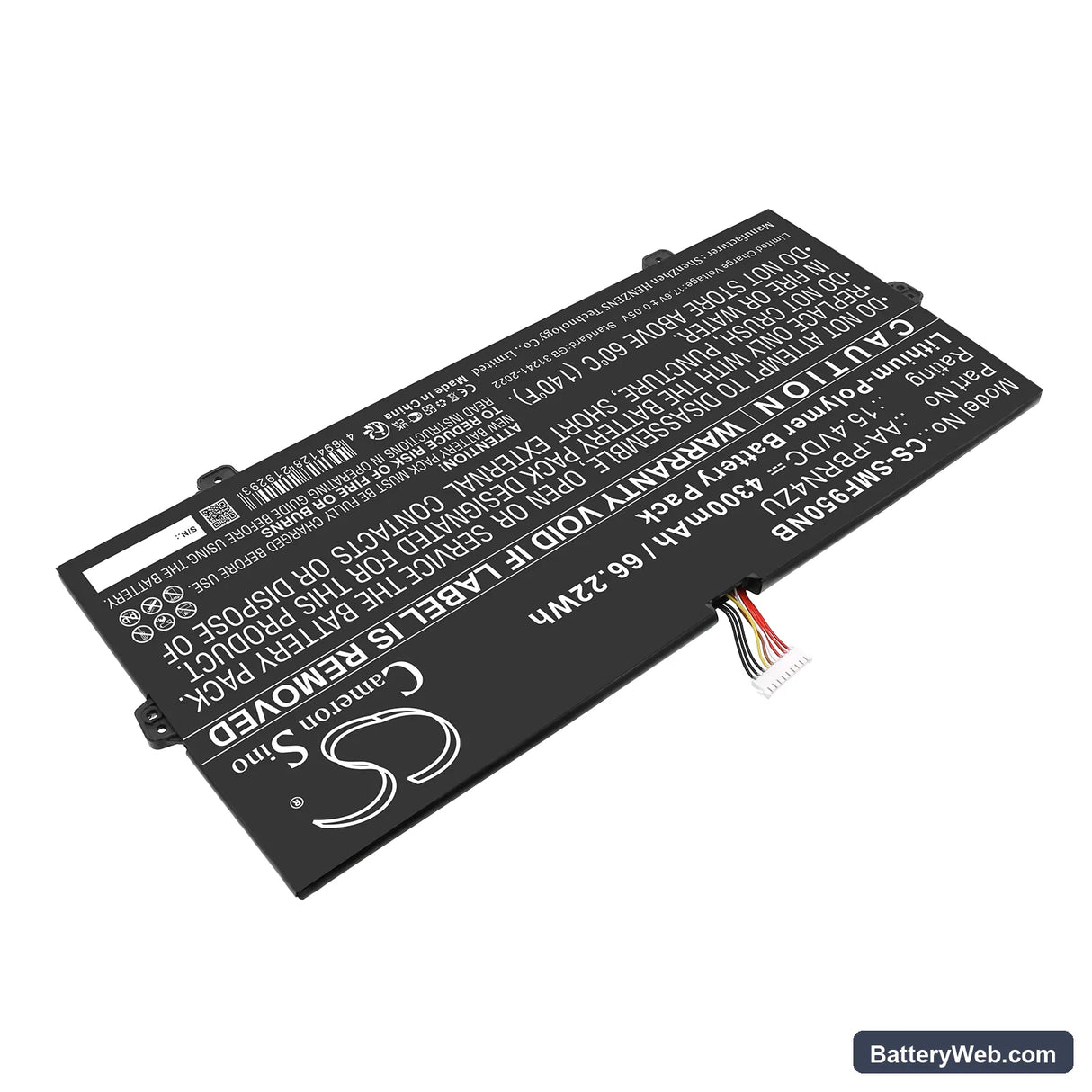 Samsung 930QCJ Replacement Battery, 15.4V, 4300mAh, Li-Polymer 2