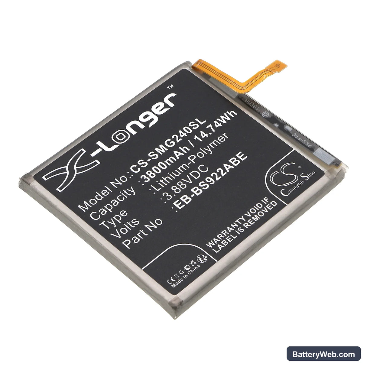 Samsung Galaxy S24 Replacement Battery, 3.88V, 3800mAh, Li-Polymer 1