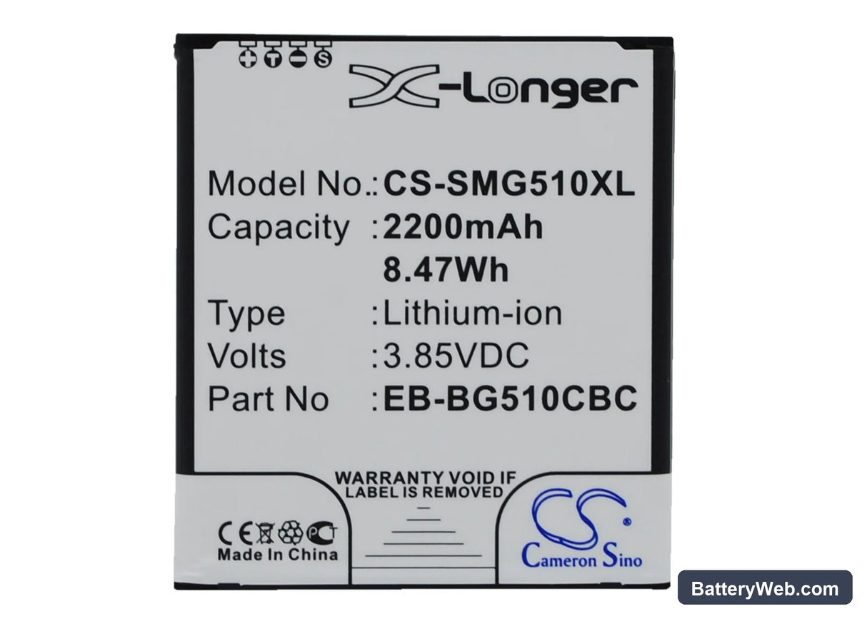 Samsung SM-G510F Replacement Battery, 3.85V, 2200mAh, Li-ion 1