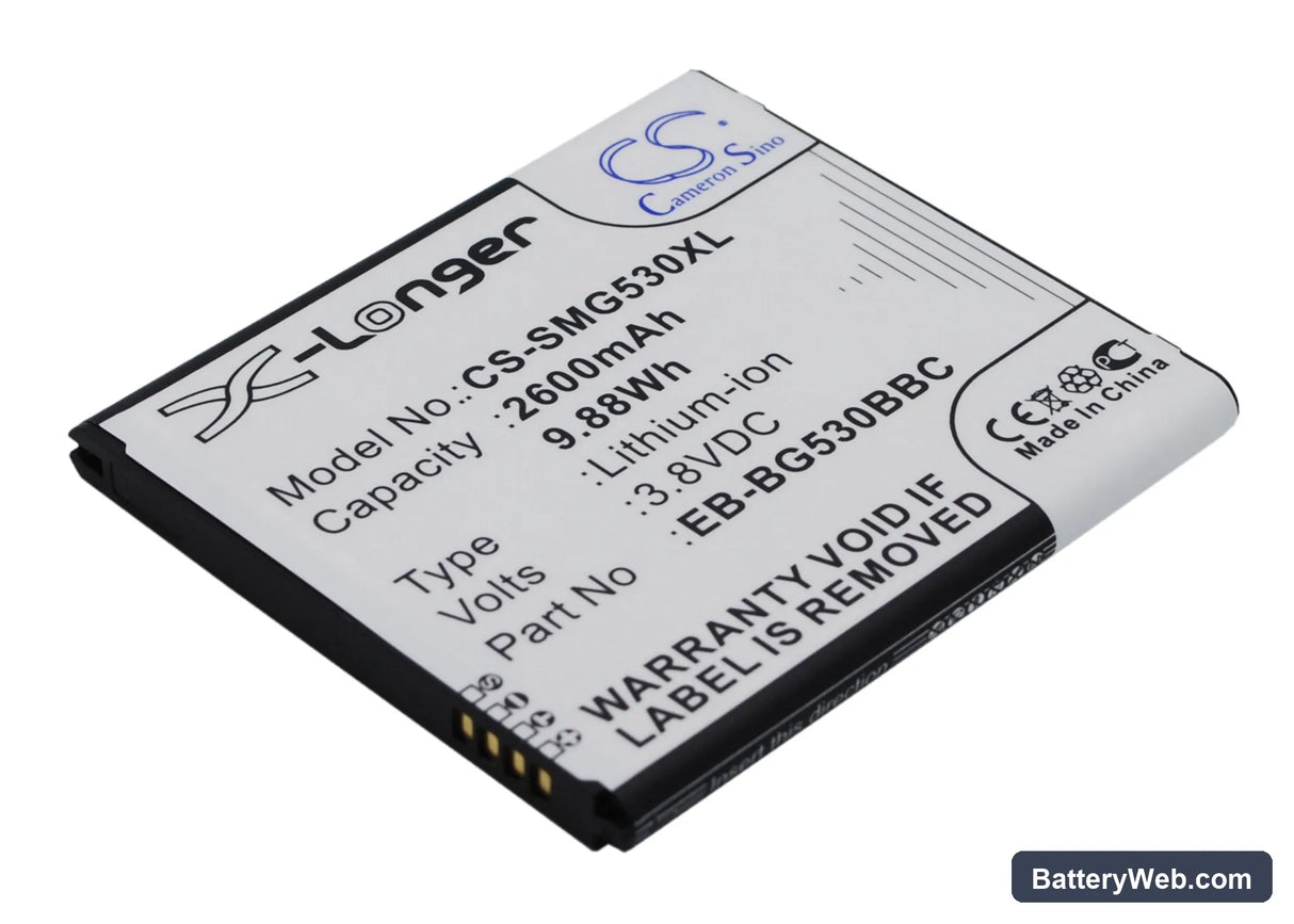 Samsung Galaxy Grand Prime Replacement Battery, 3.8V, 2600mAh, Li-ion 2
