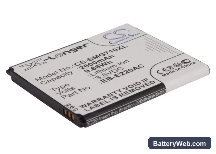 Samsung Galaxy Grand 2 Replacement Battery, 3.8V, 2600mAh, Li-ion 1