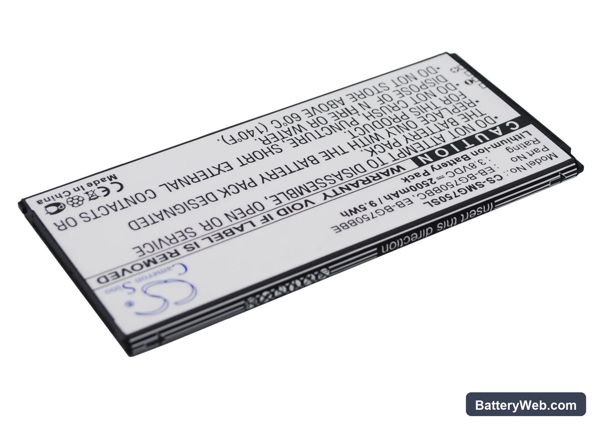 Samsung SM-G750 Replacement Battery, 3.8V, 2500mAh, Li-ion 3
