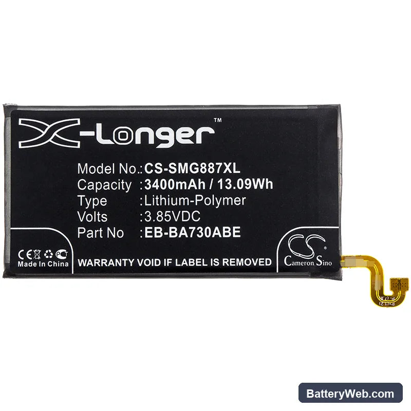 Samsung SM-G887 Replacement Battery, 3.85V, 3400mAh, Li-Polymer 3