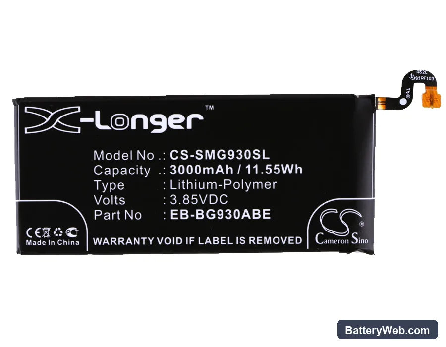 Samsung Galaxy S7 Replacement Battery, 3.85V, 3000mAh, Li-Polymer 5