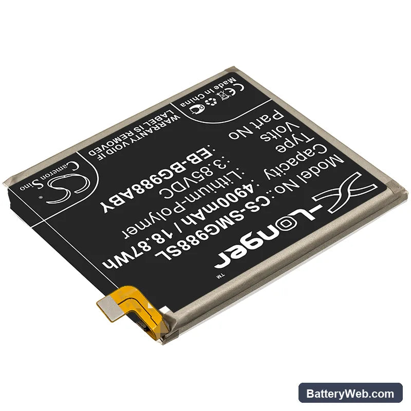 Samsung Galaxy S20 Ultra Replacement Battery, 3.85V, 4900mAh, Li-Polymer 2