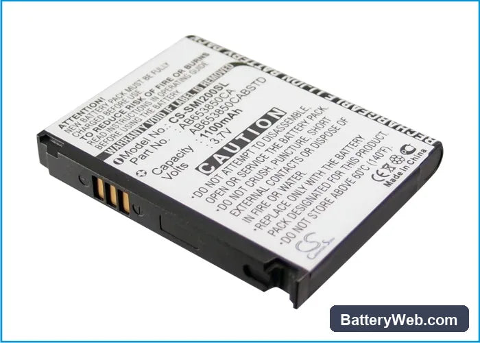 Samsung SCH-i220 Replacement Battery, 3.7V, 1100mAh, Li-ion 3
