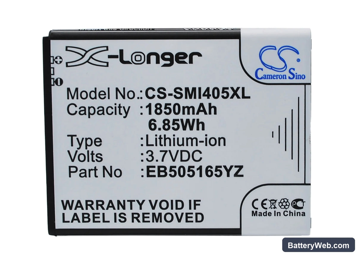 Samsung Stratosphere i405 Replacement Battery, 3.7V, 1850mAh, Li-ion 1
