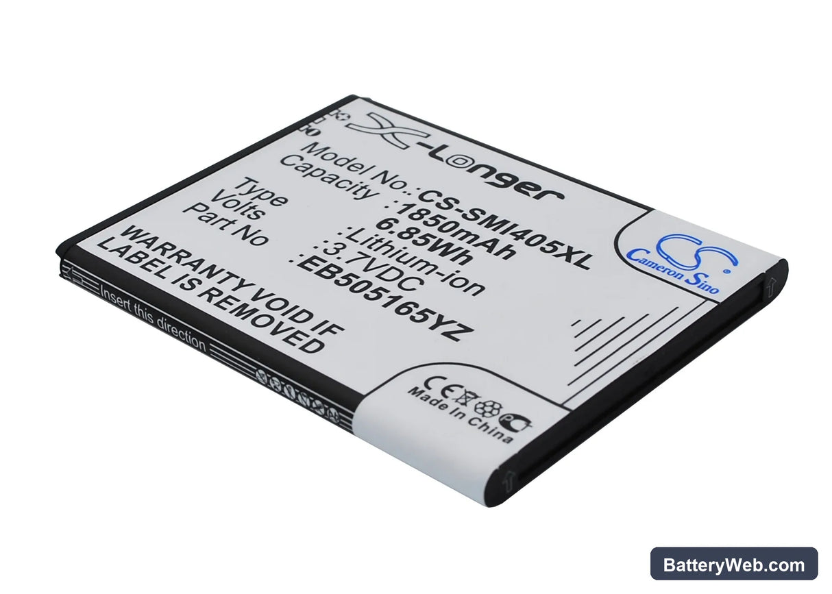 Samsung Stratosphere i405 Replacement Battery, 3.7V, 1850mAh, Li-ion 3