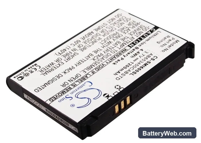 Samsung SGH-i607 Replacement Battery, 3.7V, 1200mAh, Li-ion 2