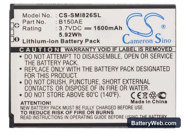 Samsung GT-I8260 Replacement Battery, 3.7V, 1600mAh, Li-ion 5