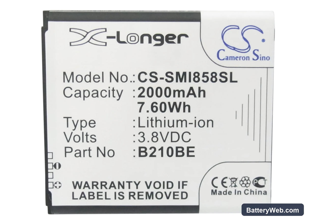 Samsung GT-i8580 Replacement Battery, 3.8V, 2000mAh, Li-ion 5