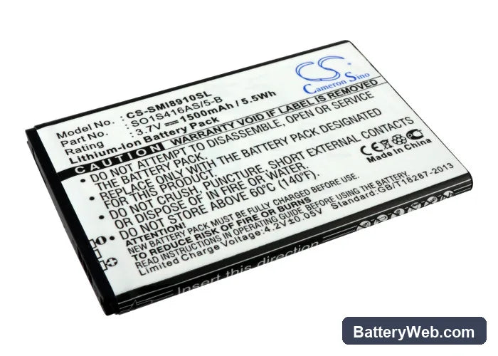 MetroPCS Galaxy Indulge Replacement Battery, 3.7V, 1500mAh, Li-ion 2